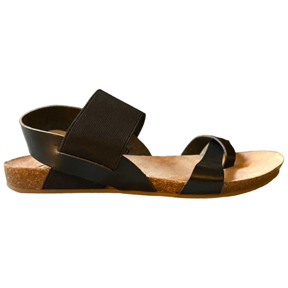 🍀 Candie's Black Ankle Elastic Strap Comfort Slingback Sandal Size 7